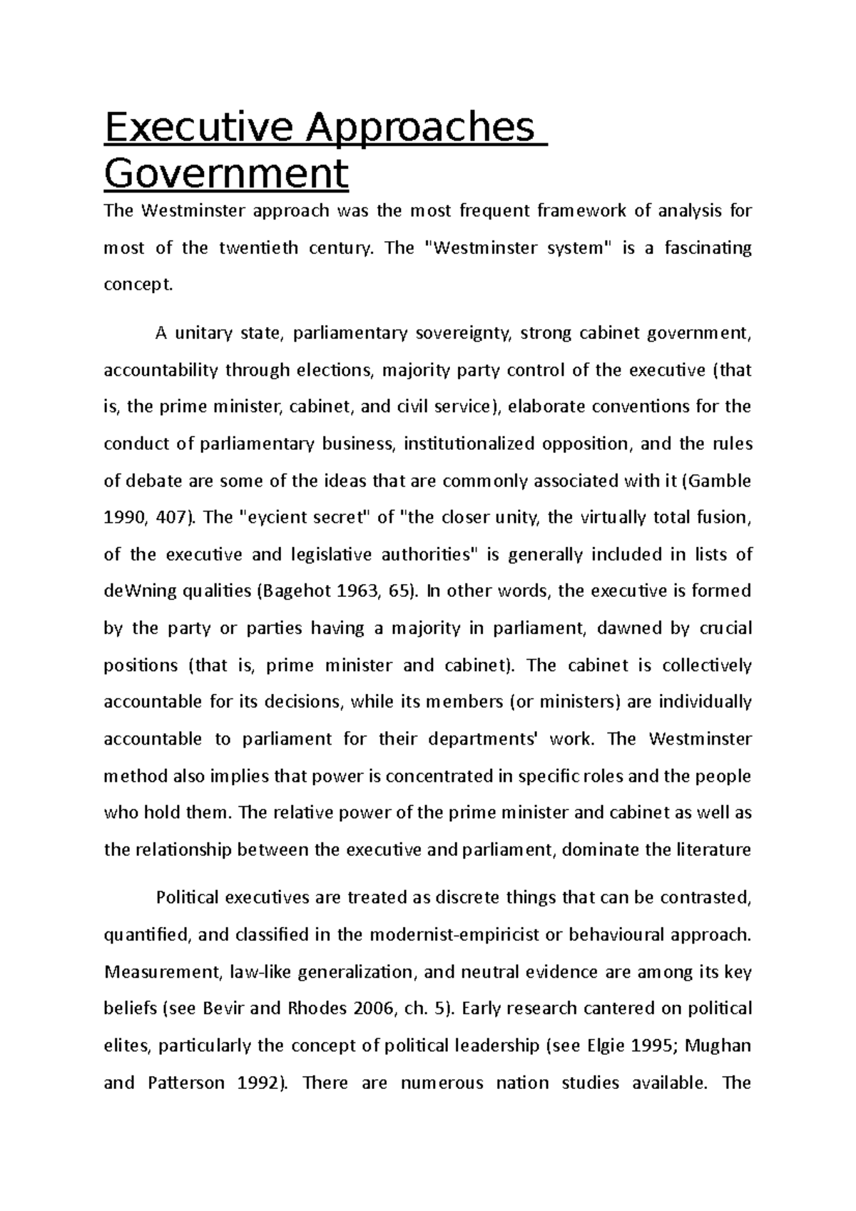 Executive Approaches Government - Executive Approaches Government The ...