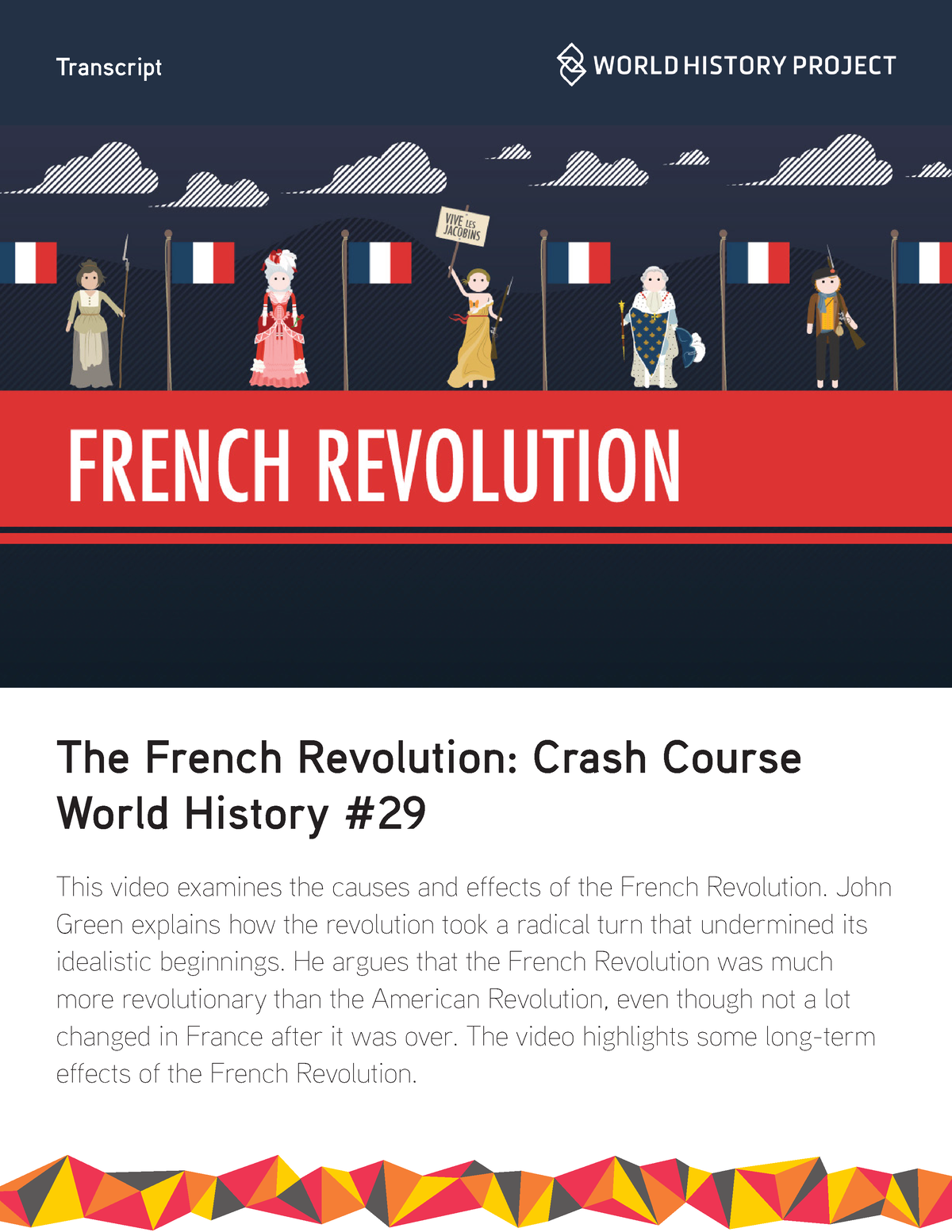 CC The French Revolution CCWH 29 The French Revolution Crash Course