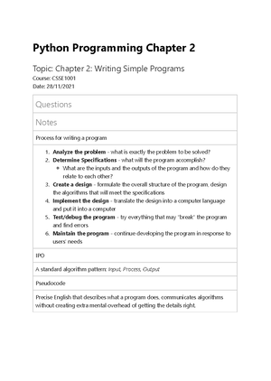 CSSE1001 A1 - Assignment 1 description. - CSSE1001 / 7030 Semester 1 ...