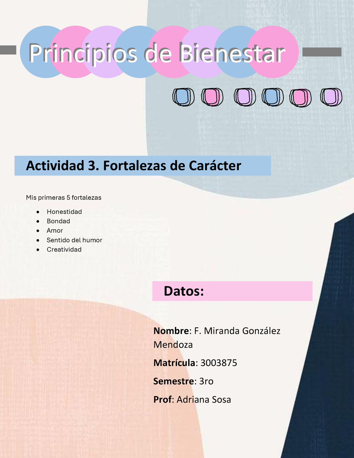 Actividad 3- Principios - Principios De Bienestar Actividad 3 ...