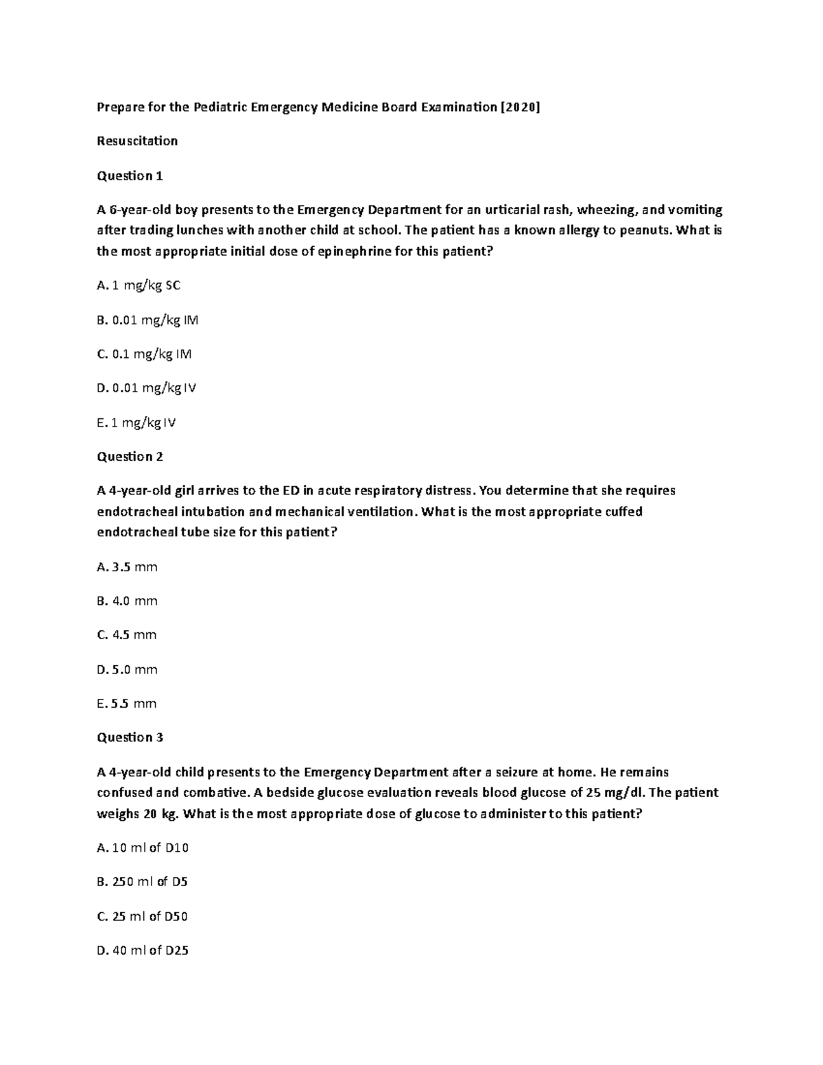 Prepare for the Pediatric Emergency Medicine Board Examination The