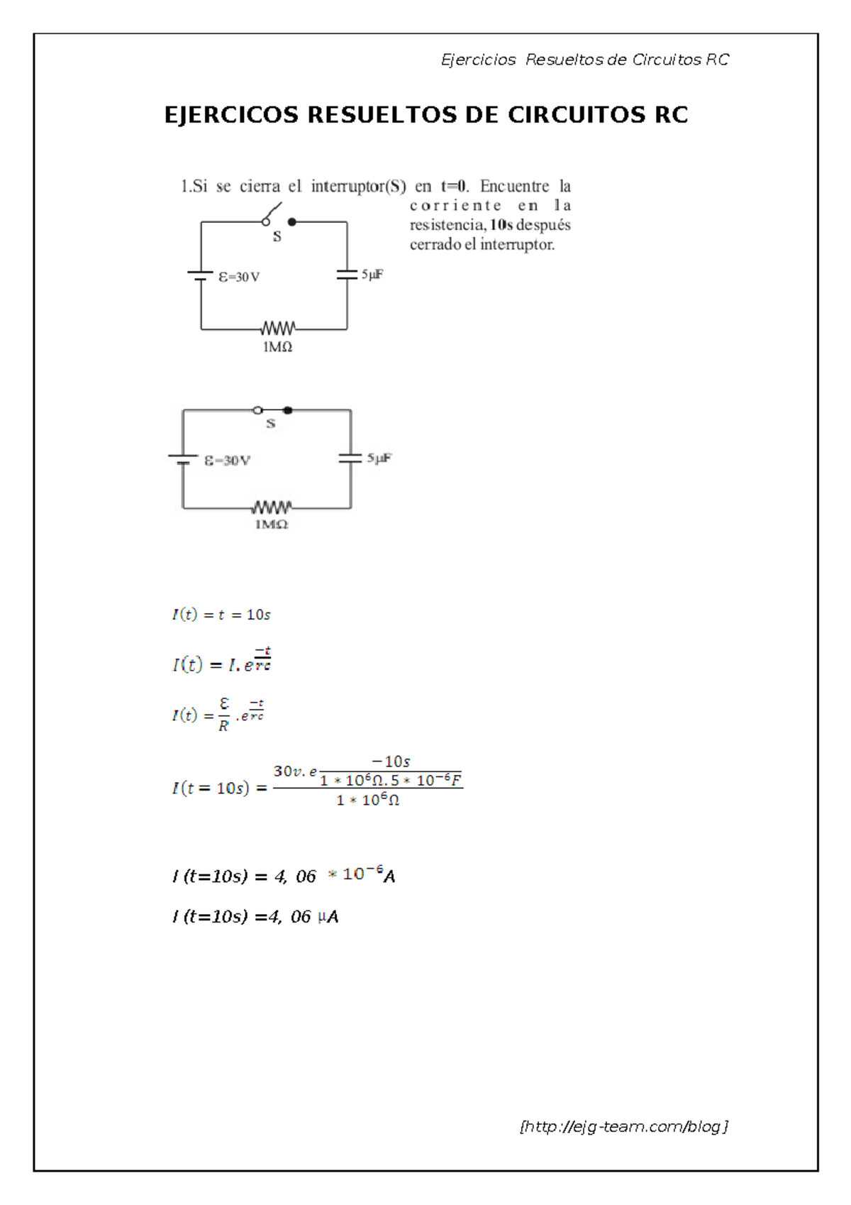 TS Fisica II Ejerc Resltos Circuitos RC Bloque 2 - EJERCICOS RESUELTOS ...