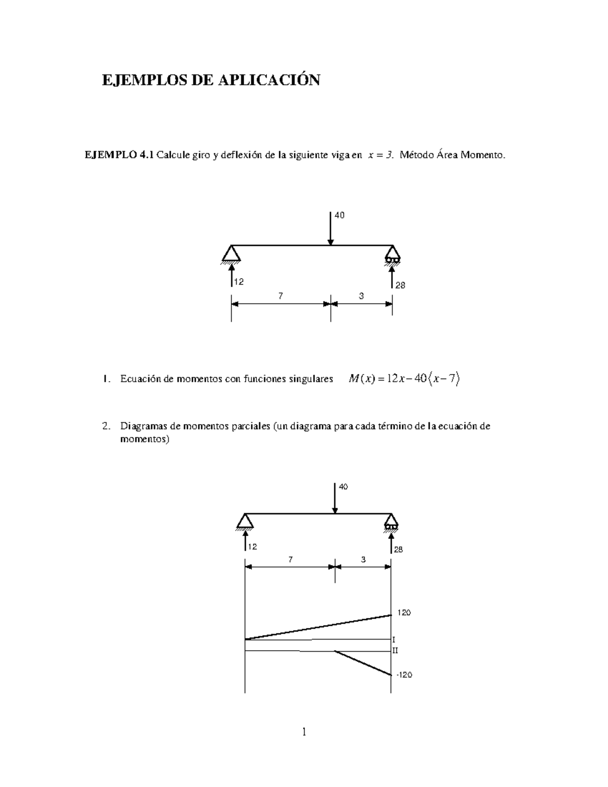 Ejemplos Area Momento - Guía - EJEMPLOS DE EJEMPLO 4 Calcule Giro Y De ...