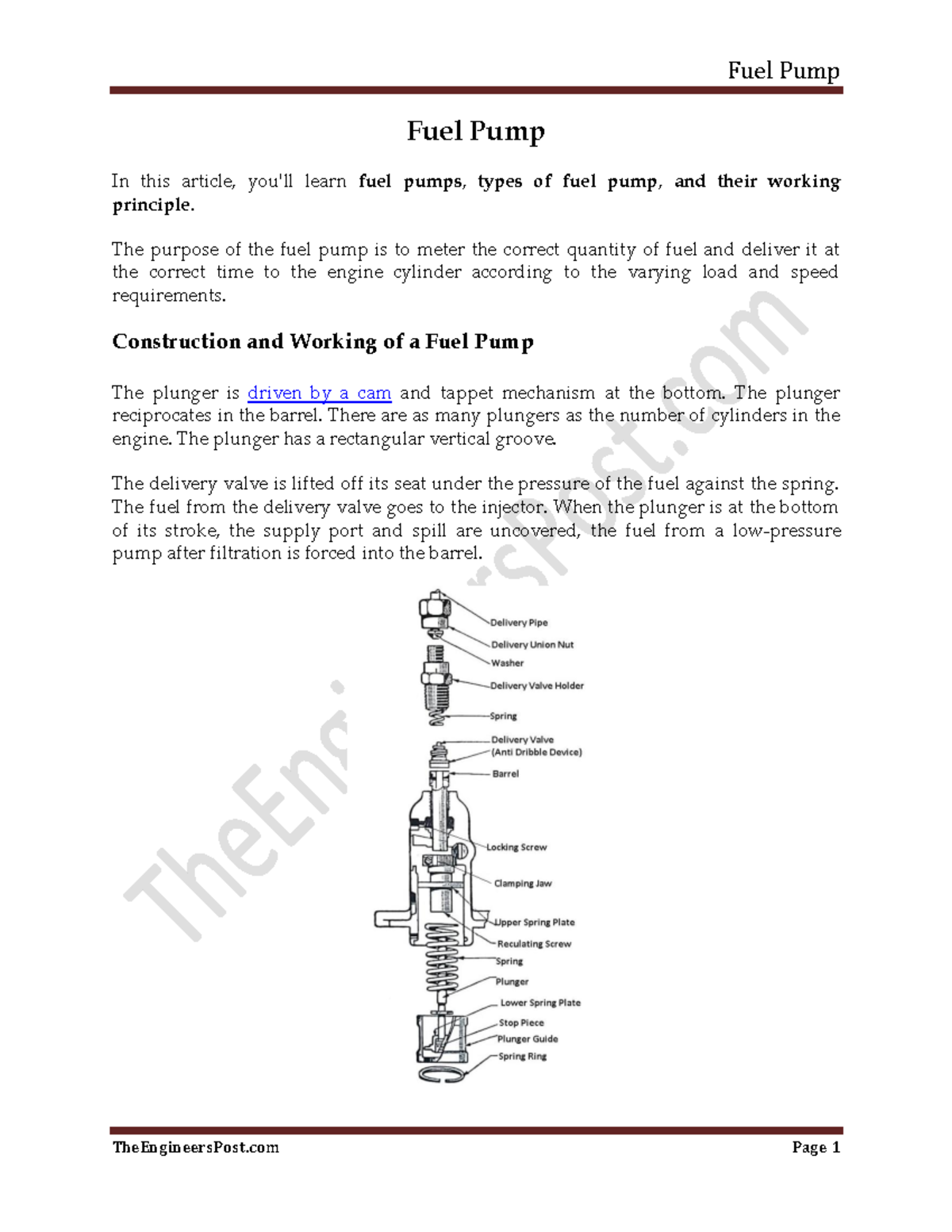 Fuel pump Power Mechanics stuff Fuel Pump In this article, you'll