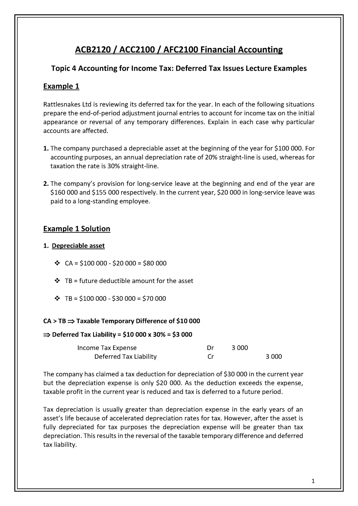 Lecture 4 Handout Solution - ACB2120 / ACC2100 / AFC2100 Financial ...