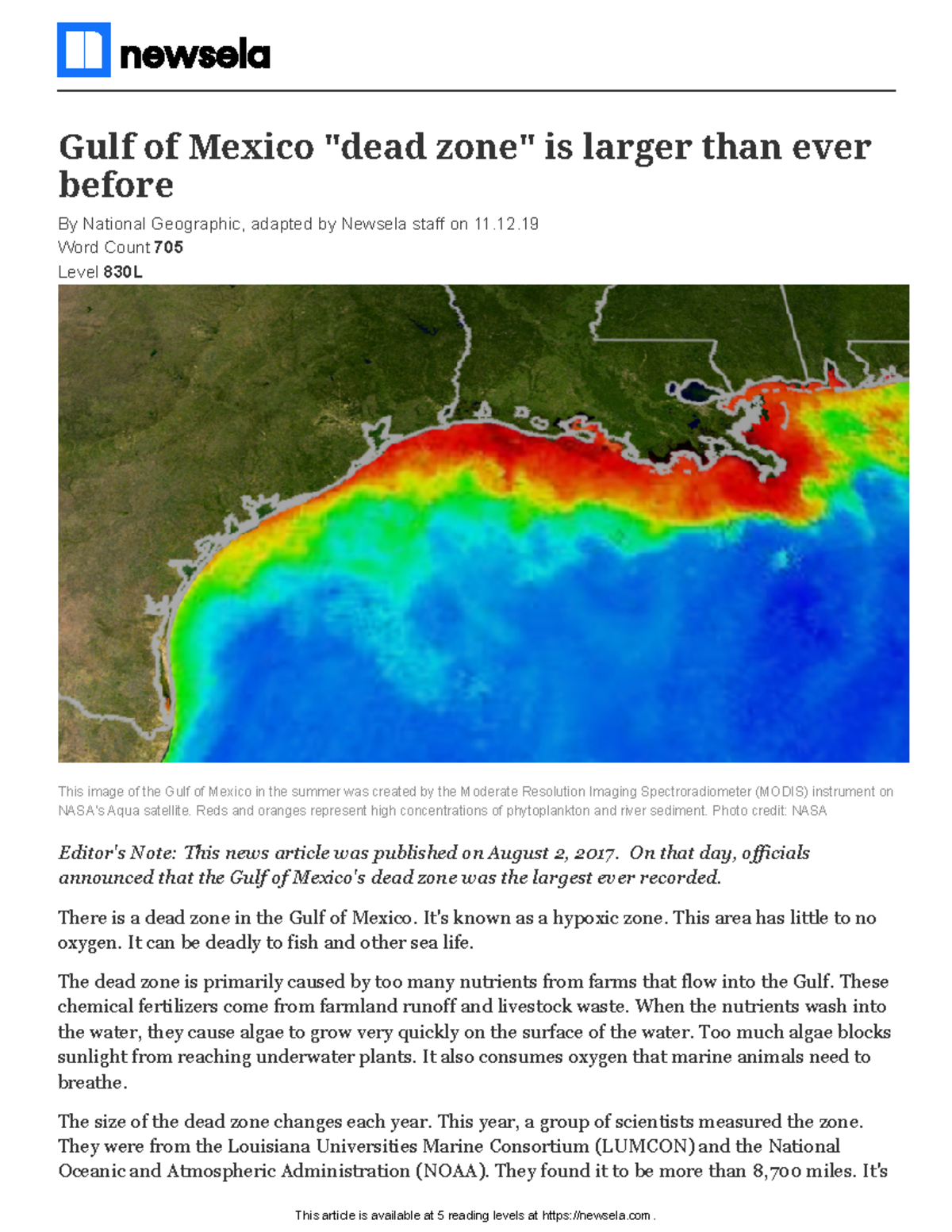 Dead zone gulf of mexico - This article is available at 5 reading ...