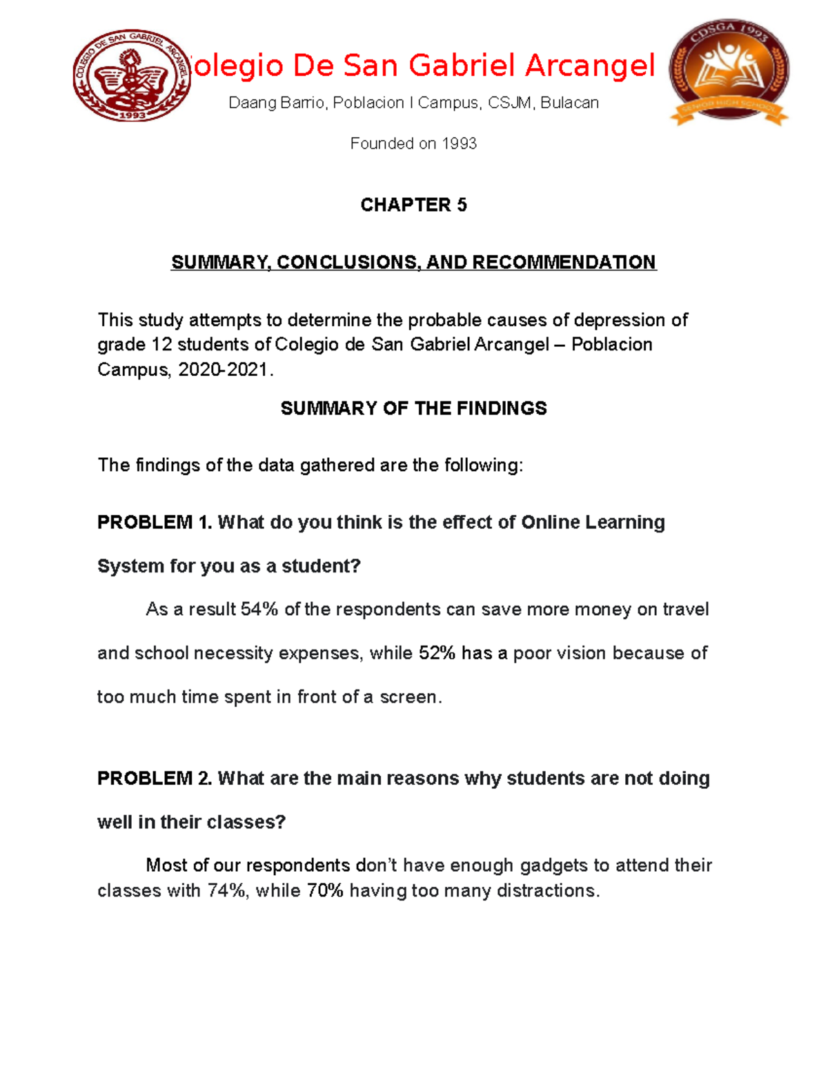 Balopiños Group - Ch 5 and APA - Research Project - Daang Barrio ...