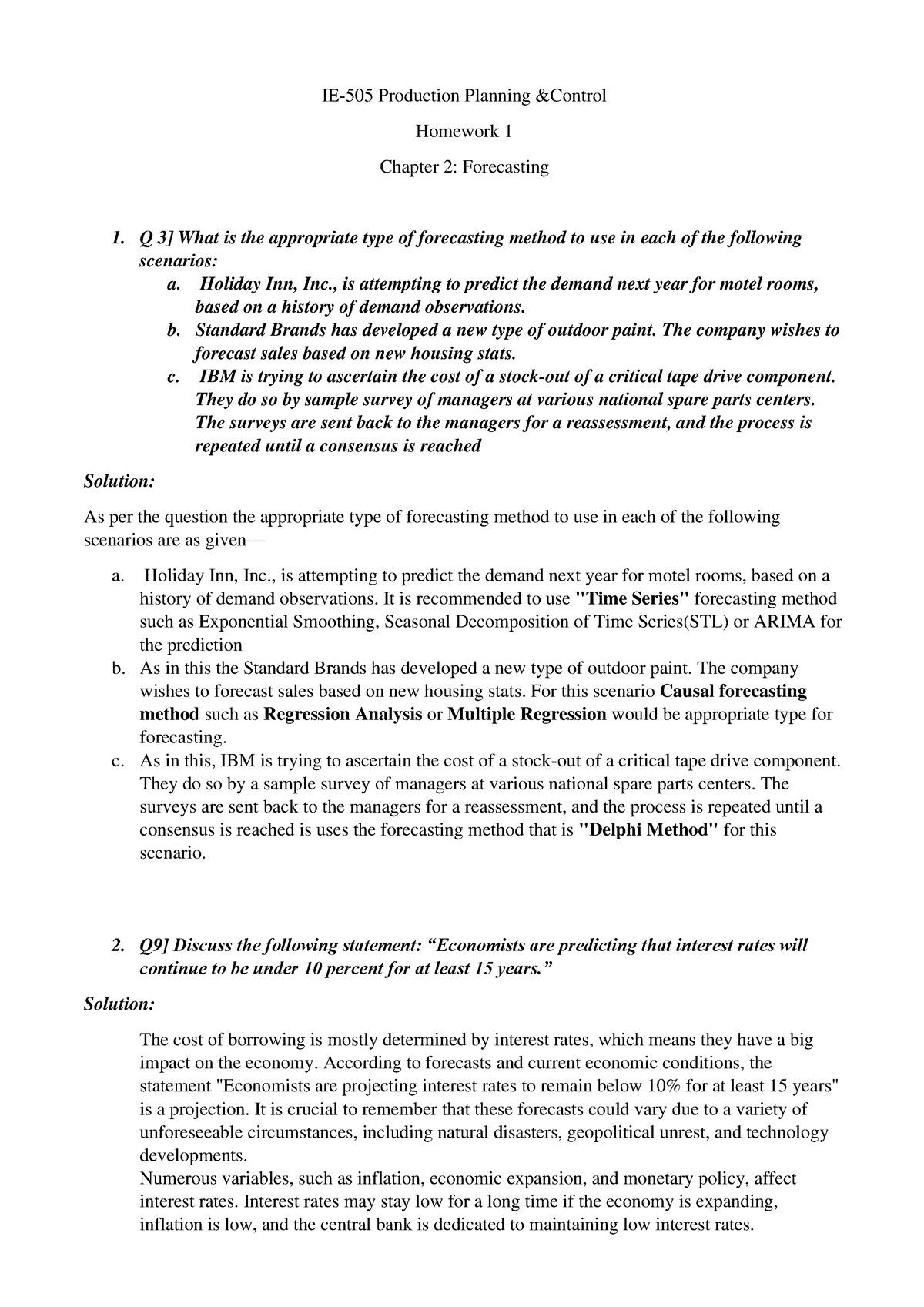 Joshi Prajakta HW 2 - PPC homework 2 - IE-505 Production Planning ...