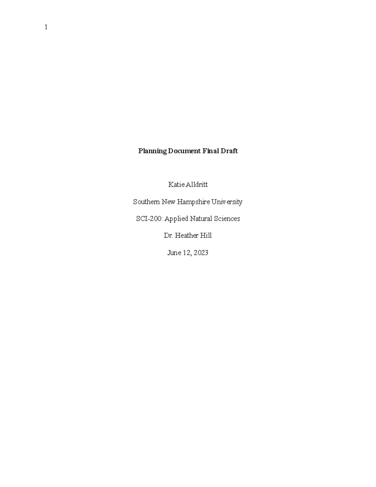 Planning Document Final Draft - Heather Hill June 12, 2023 Planning 