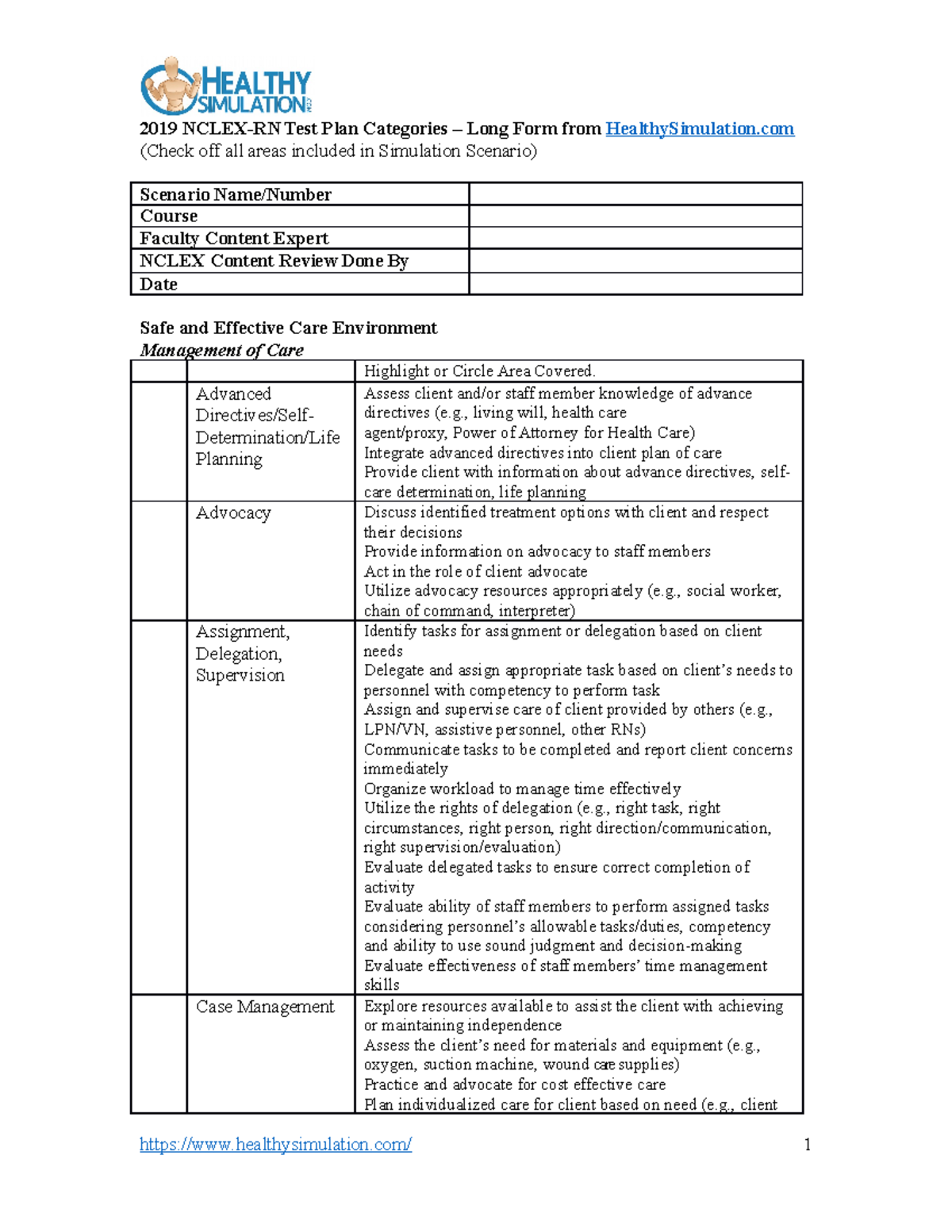Nclex Rn Test Plan Categories