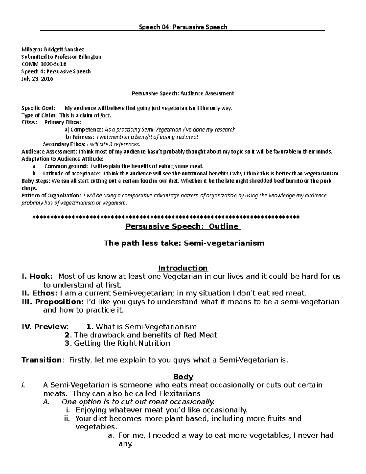 Persuasive speech outline free picture
