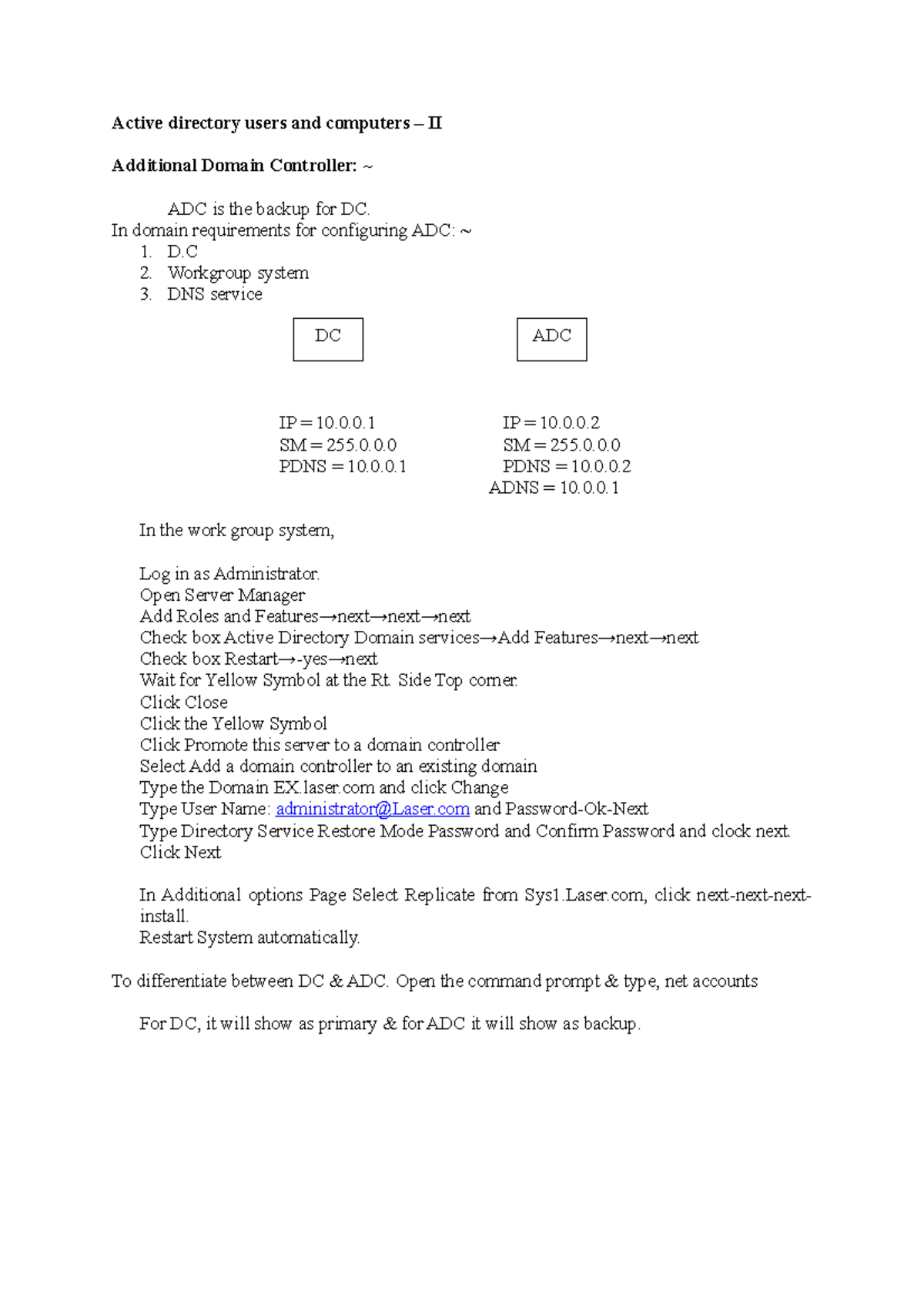 Active Directory Users And Computers In Domain Requirements For