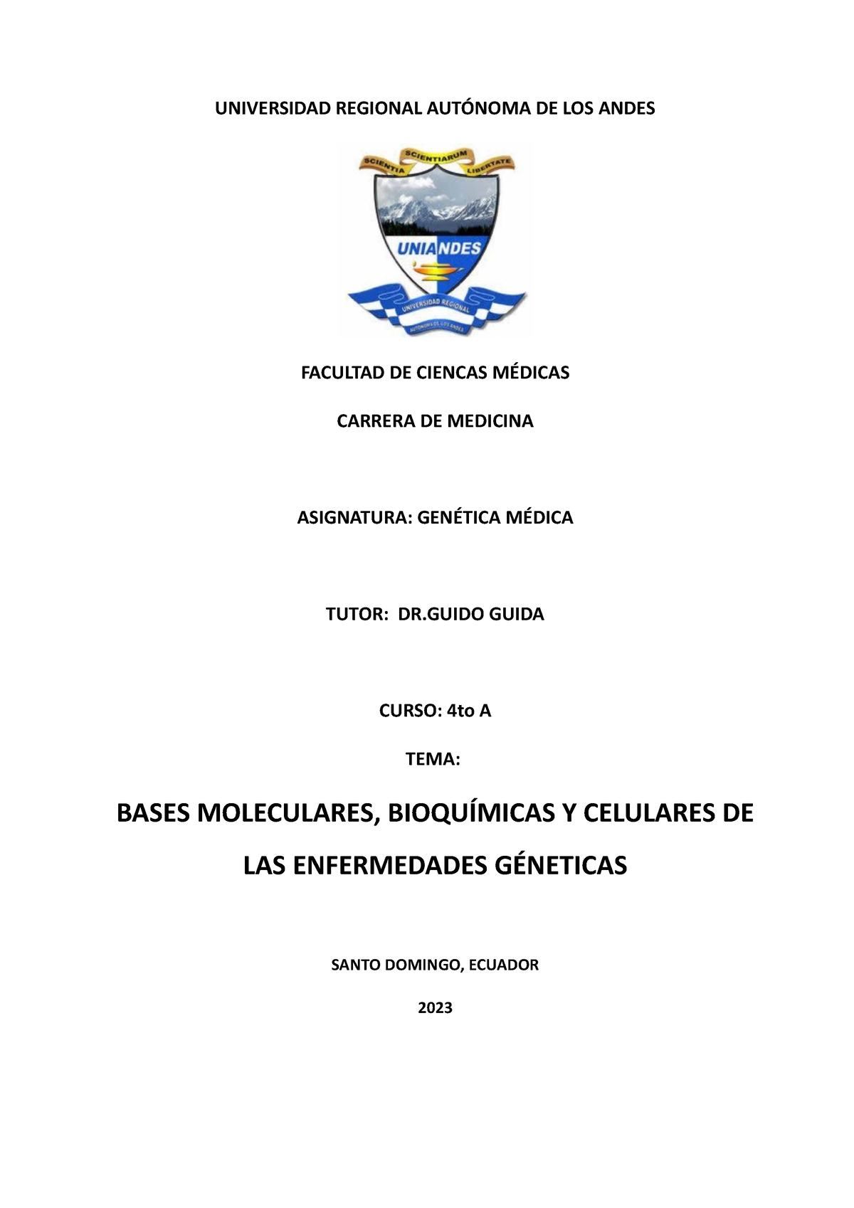 Bases Moleculares, Bioquí Micas Y Celulares DE LAS Enfermedades GÉ ...