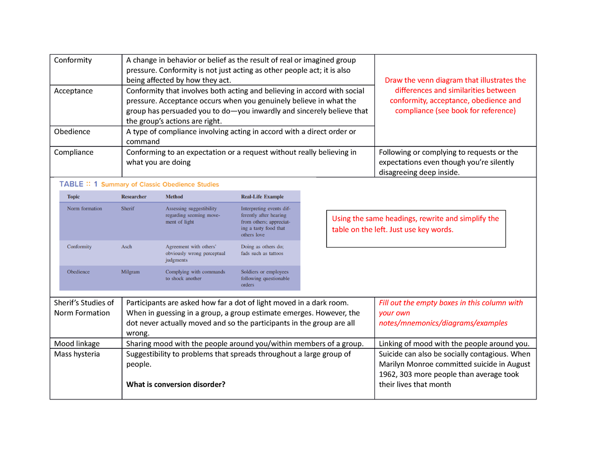 Period 2 Lesson 2 worksheet - Conformity A change in behavior or belief ...