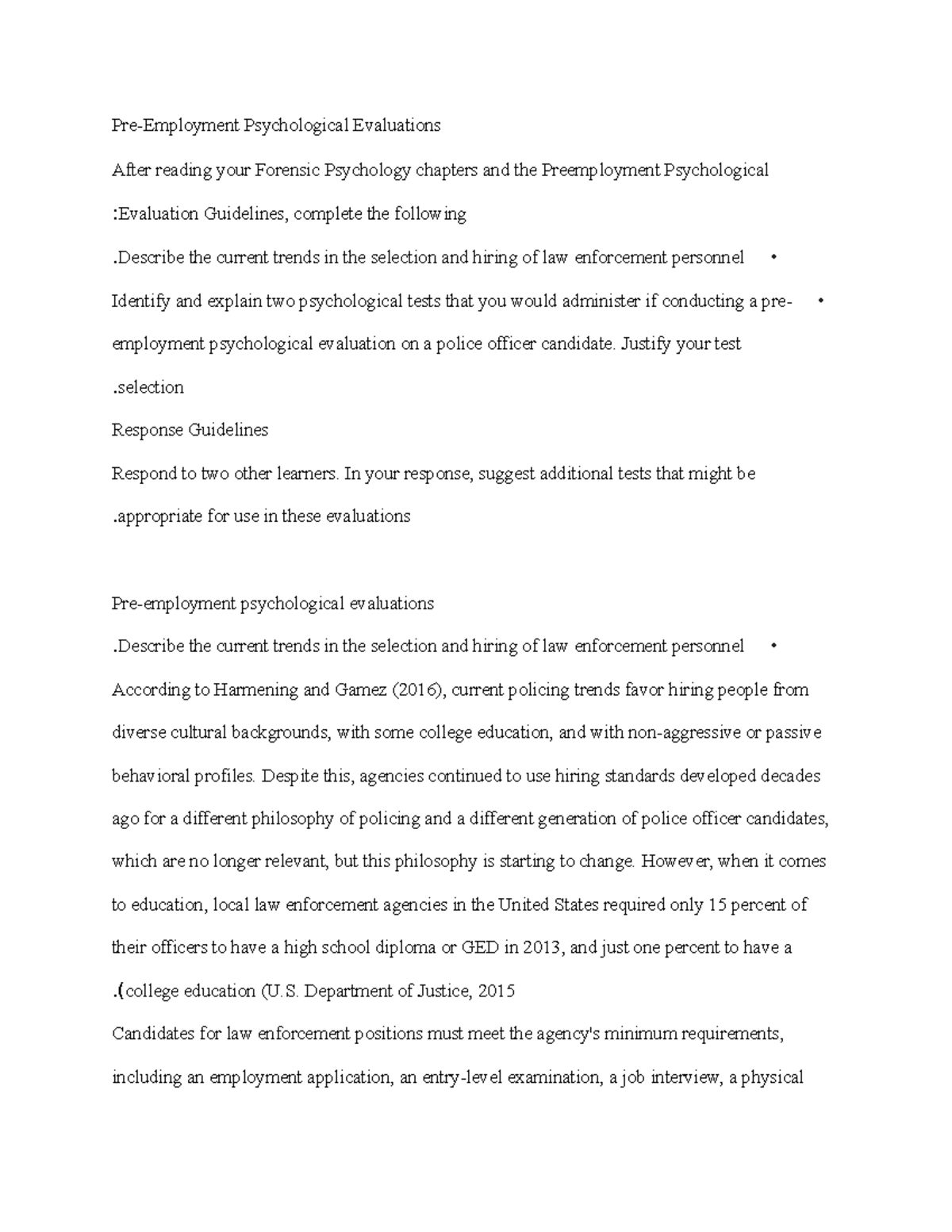 PreEmployment Psychological Evaluations Part 2 PreEmployment