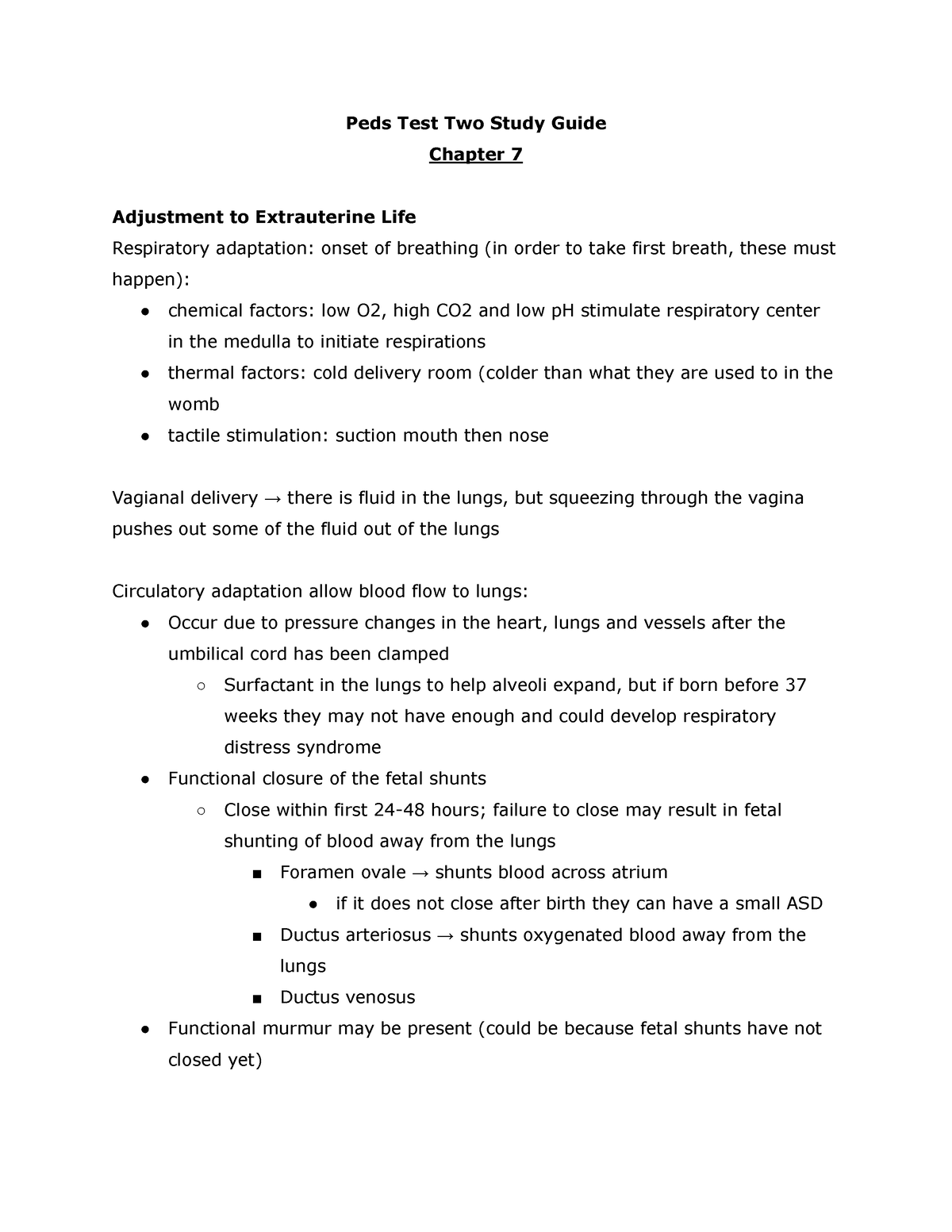 Peds Test Two Study Guide - Peds Test Two Study Guide Chapter 7 ...