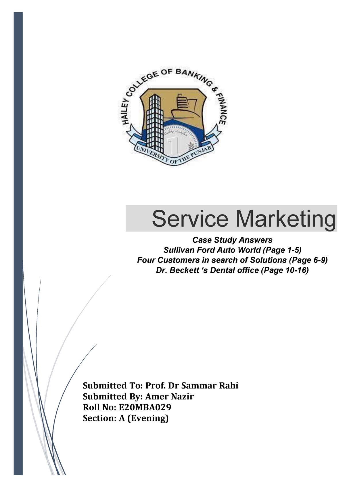 solved case study on service marketing