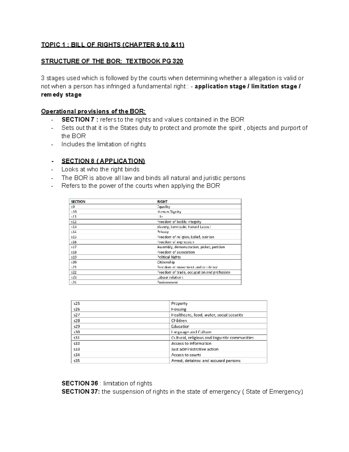 CON Topic 1: introduction to BOR - TOPIC 1 : BILL OF RIGHTS (CHAPTER 9 ...
