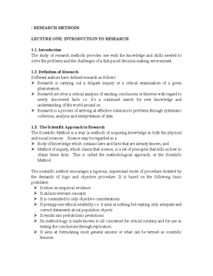 Research Methods Notes - RESEARCH METHODS RESEARCH PROCESS STEPS There ...