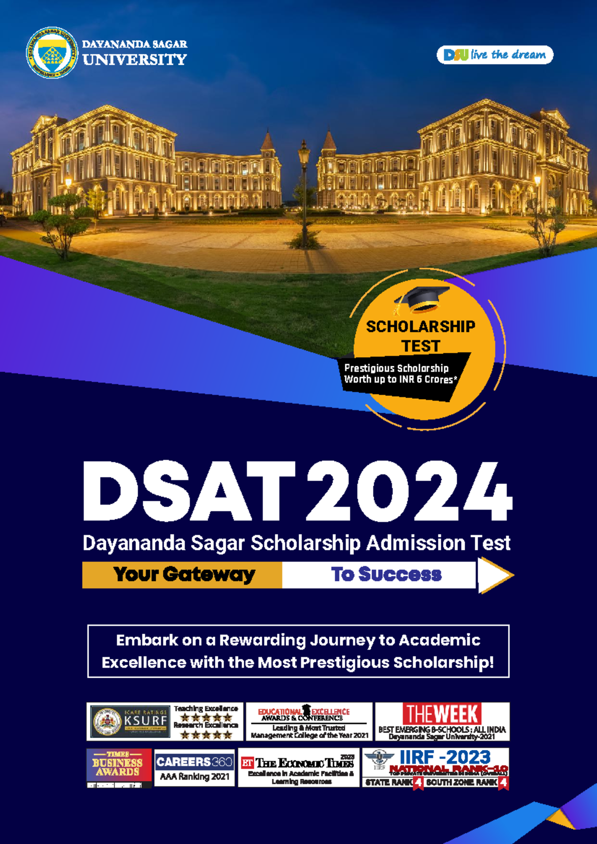 DSAT 2024 Brochure Hi all of you 2024 Dayananda Sagar Scholarship