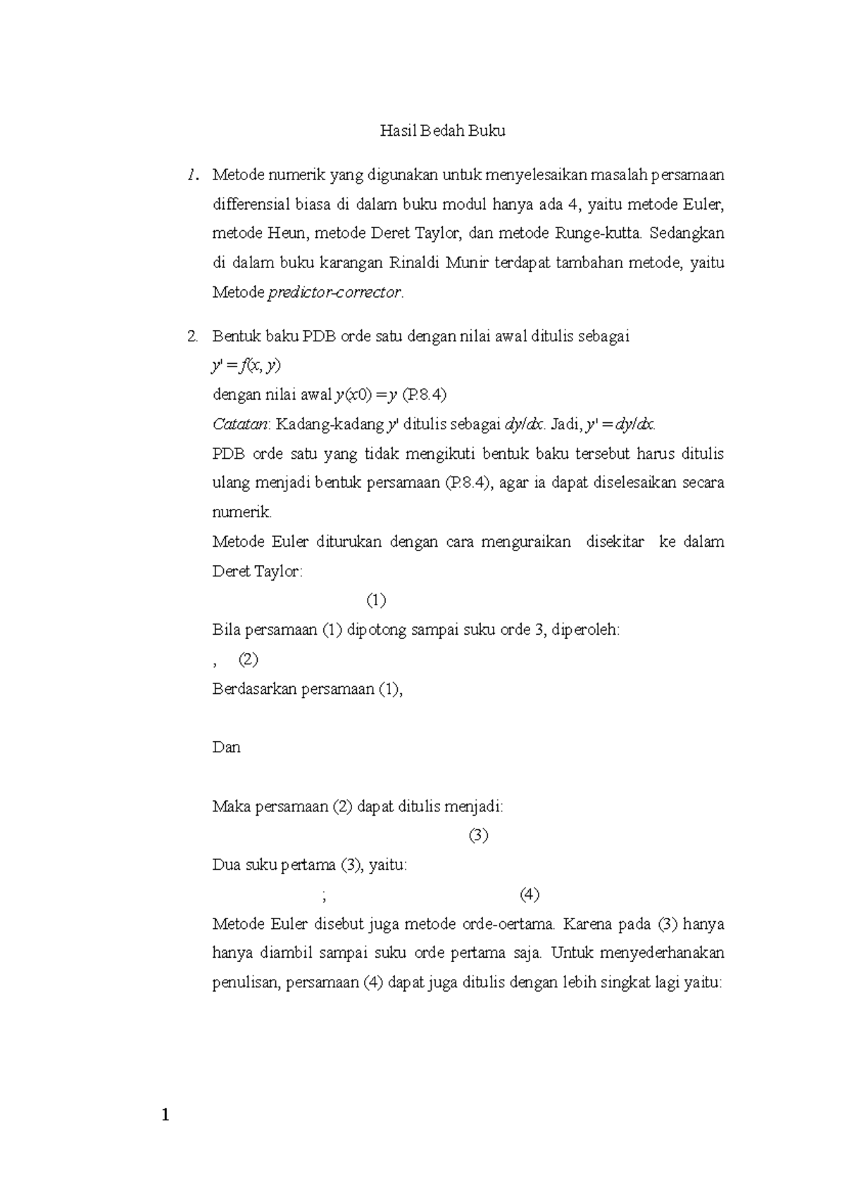 CBR Metnum - Tugas Critical Book Report Untuk Mata Kuliah Metode ...