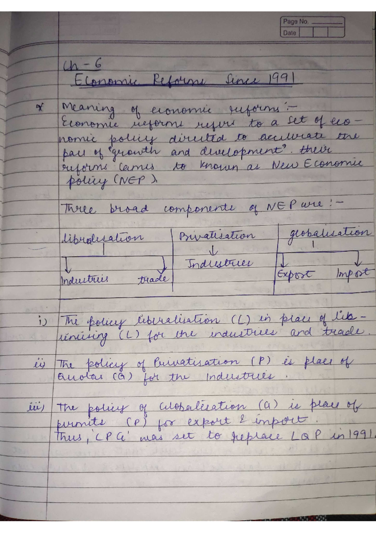 LPG Notes - Summary The Indian Economy Since 1991: Economic Reforms And ...