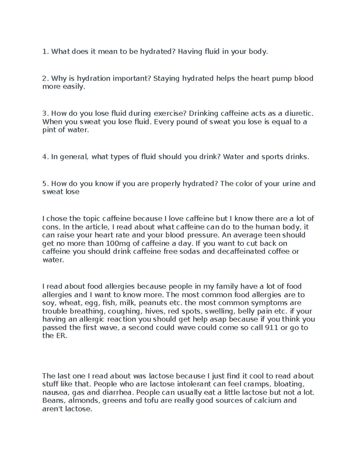 Hydration and Nutrition - What does it mean to be hydrated? Having ...