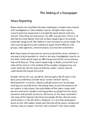 Structure Of A News Report - Structure Of A News Report In Previous 