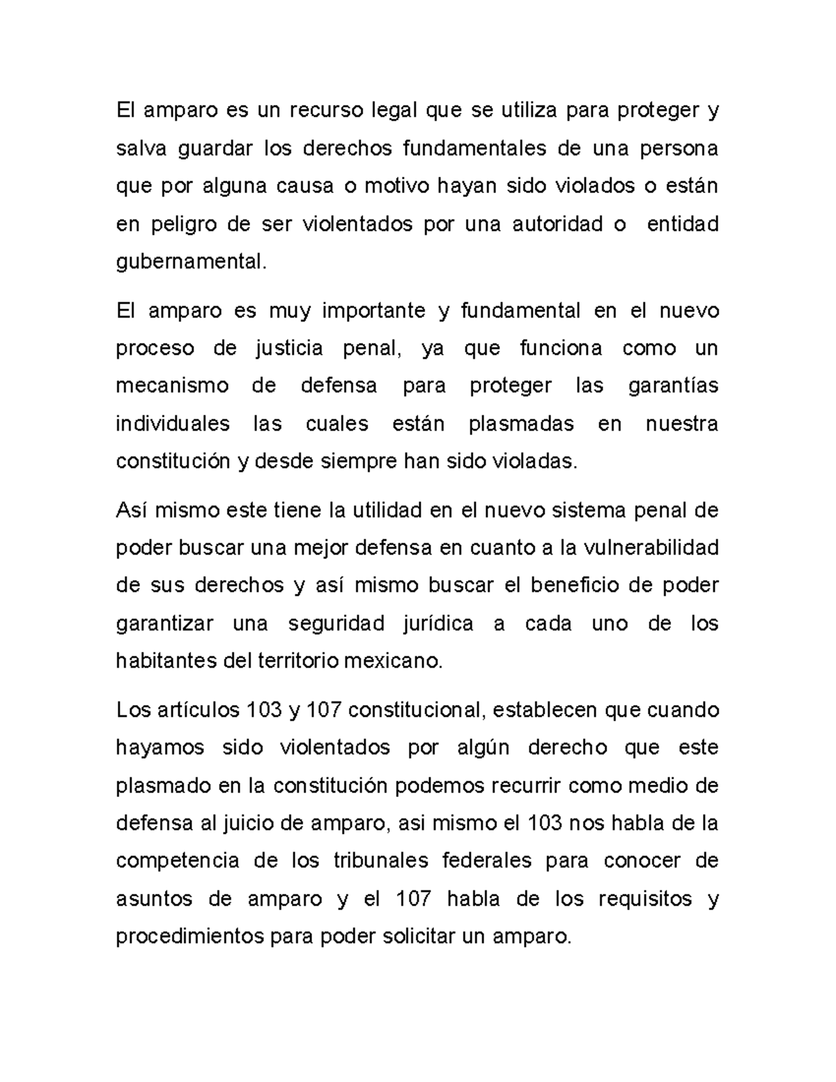 Amparo Y Juicio Penal Acusatorio - El amparo es un recurso legal que se ...