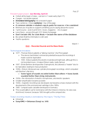 Mass Comm Test 1 Notes (Ch.1-4) - Feb. 1 Ch - Mass Media Basics Mass ...