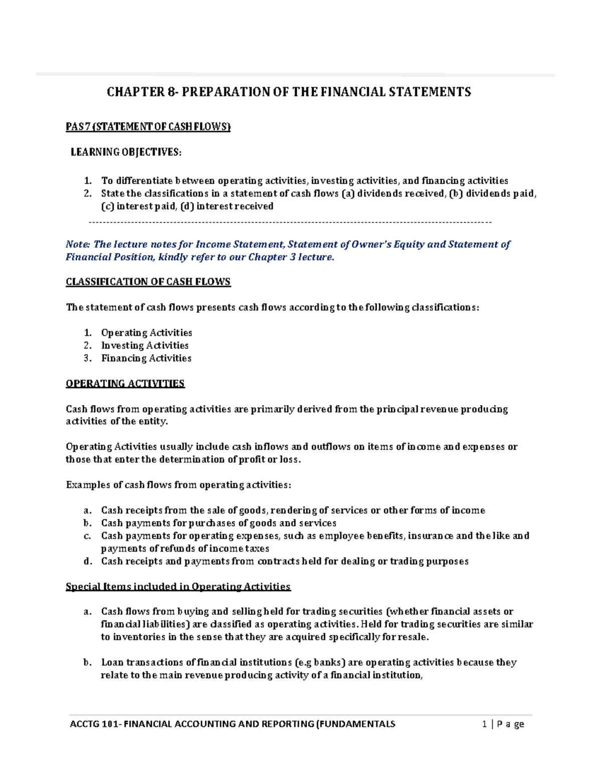 Chapter 8 Acctg - Lectures And Notes - ACCTG 101- FINANCIAL ACCOUNTING ...