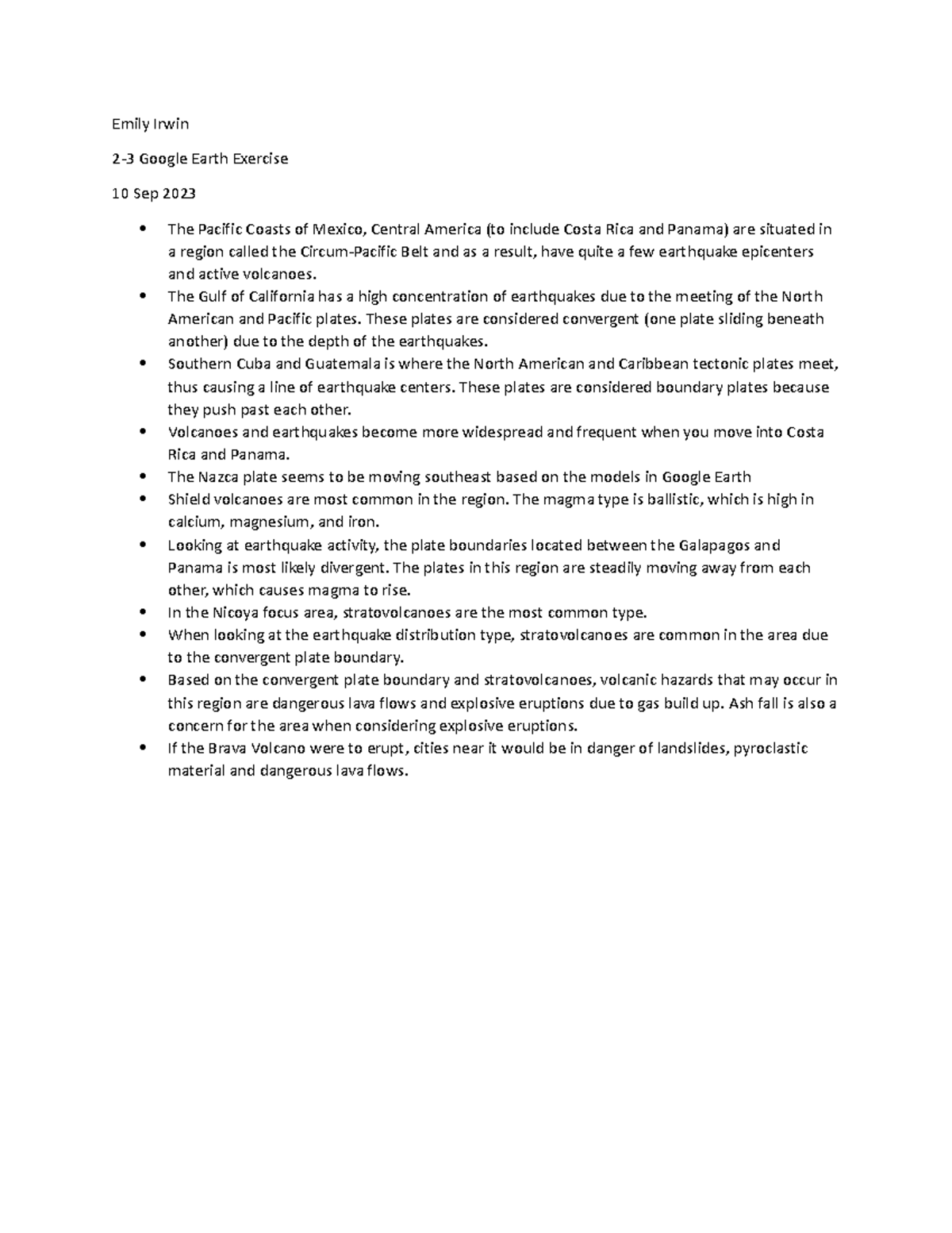 2-3 Google Earth Exercise - Emily Irwin 2-3 Google Earth Exercise 10 ...
