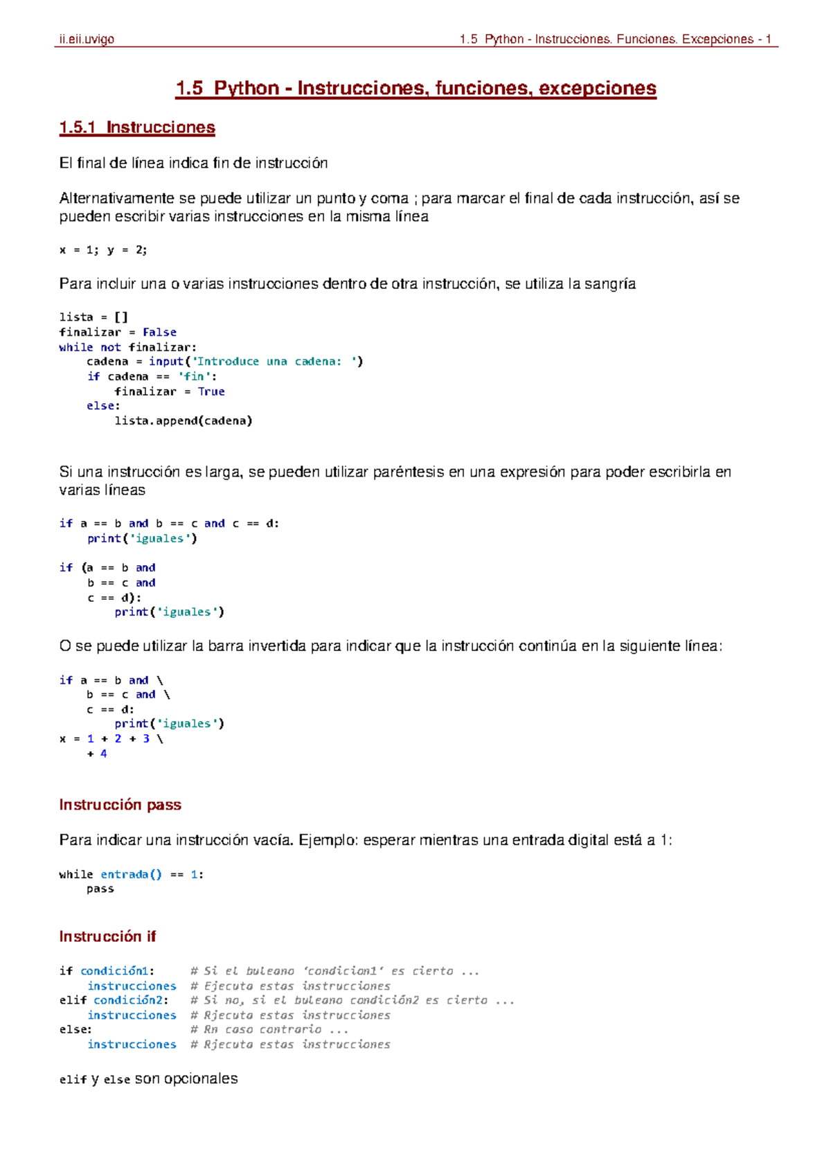 Ii 1 5 - apuntes chetados - 1 Python - Instrucciones, funciones ...