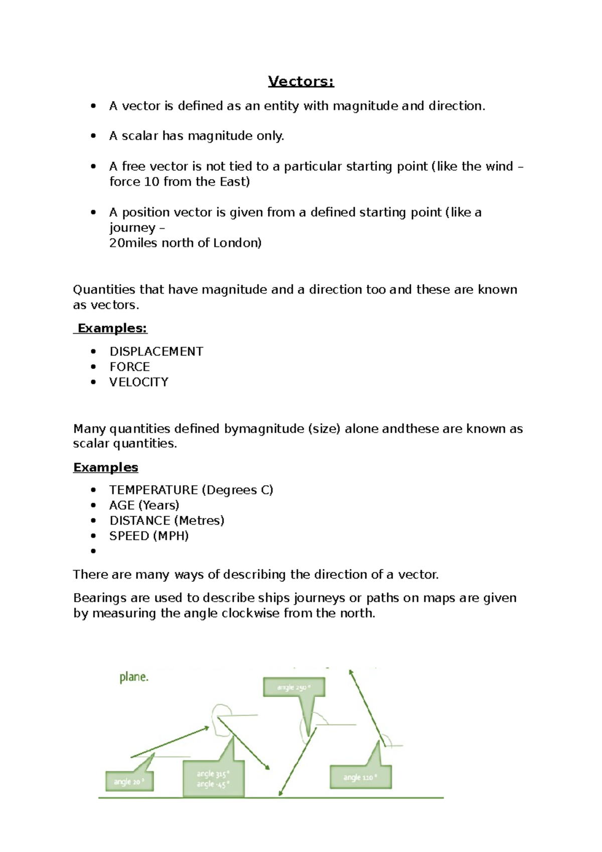 Vectors - Vectors: A vector is defined as an entity with magnitude and ...