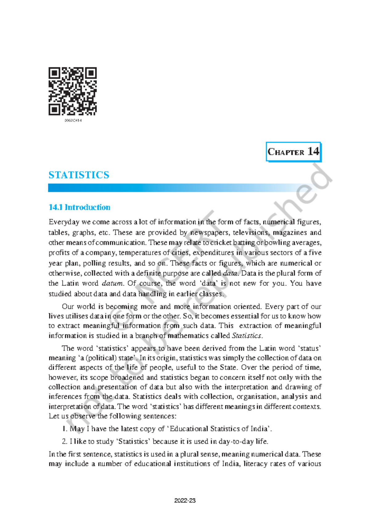 Iemh114 - statistics for 10th students - 238 MATHEMATICS CHAPTER 14 ...