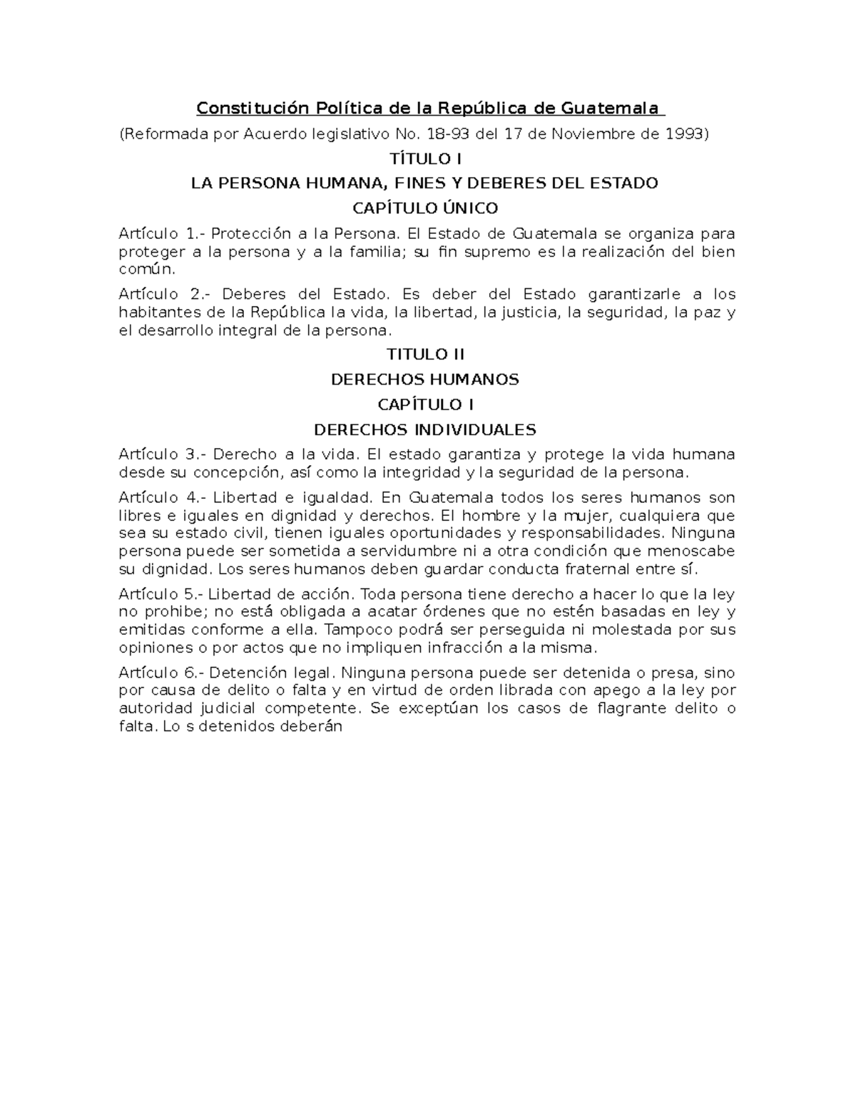 Constituci N Pol Tica De La Rep Blica De Guatemala - Constitución ...