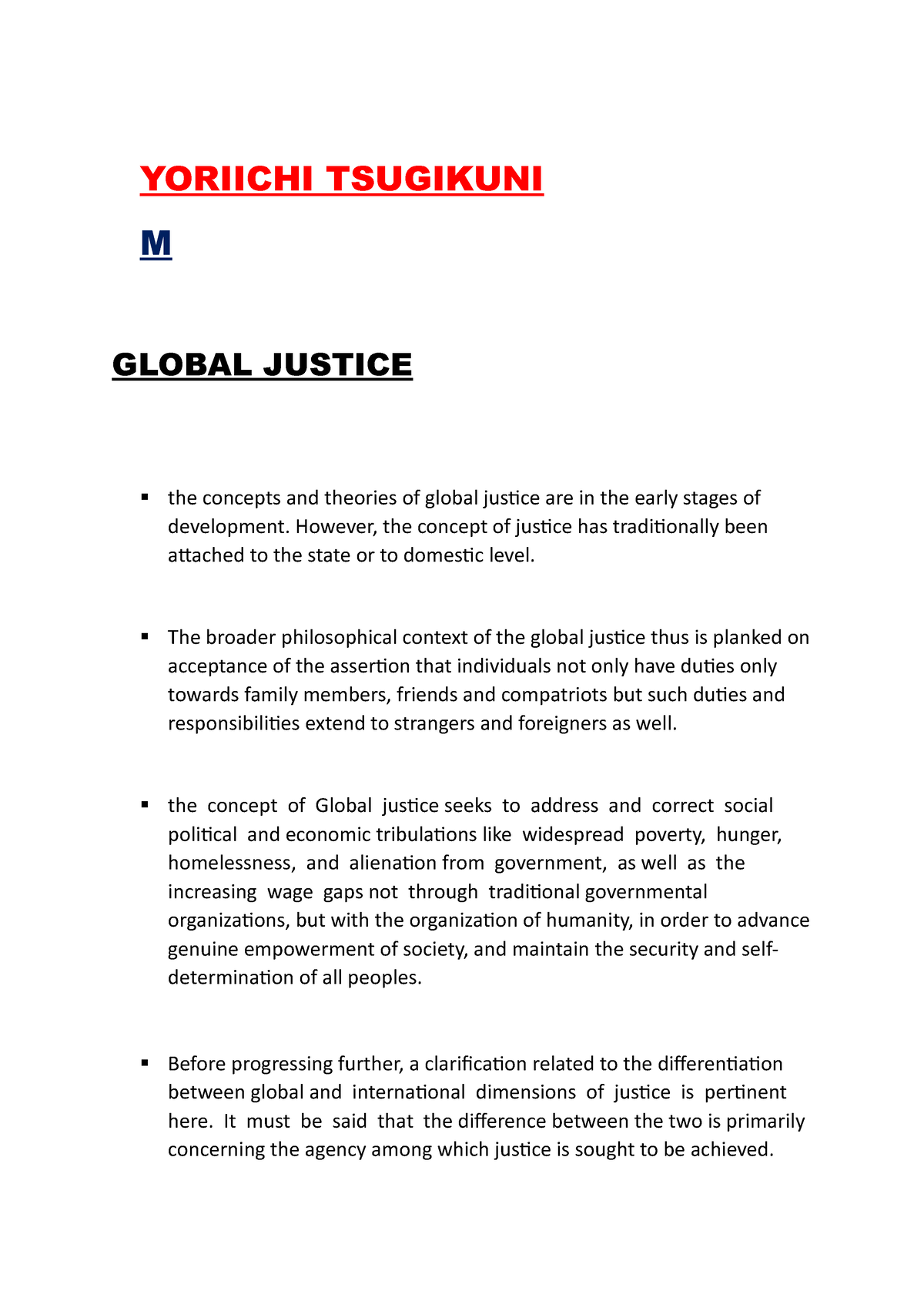 global justice essay