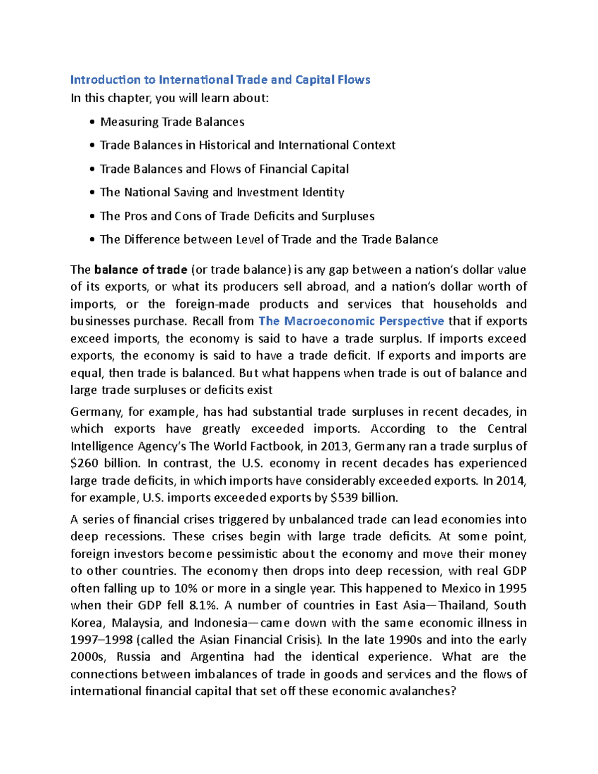 Introduction to International Trade and Capital Flows - Recall from The ...