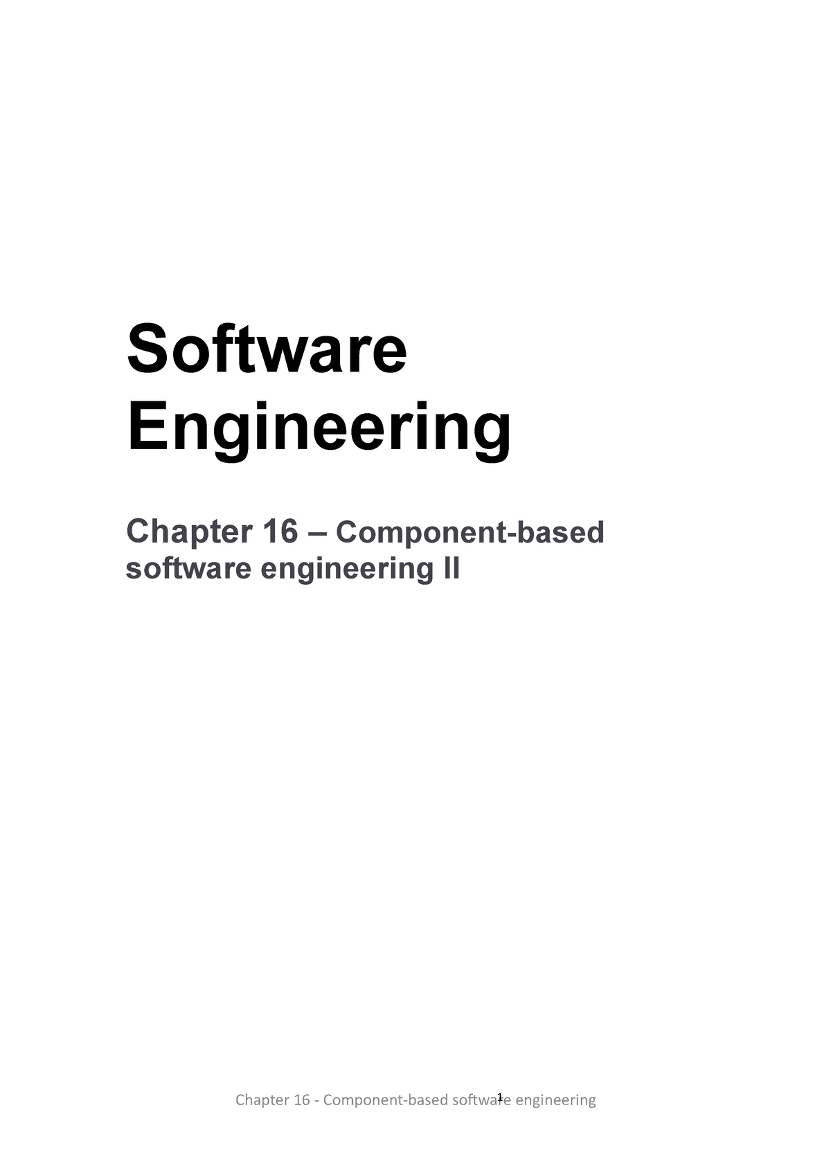 Software Engineering - Ch16 Component-based Software Engineering ...