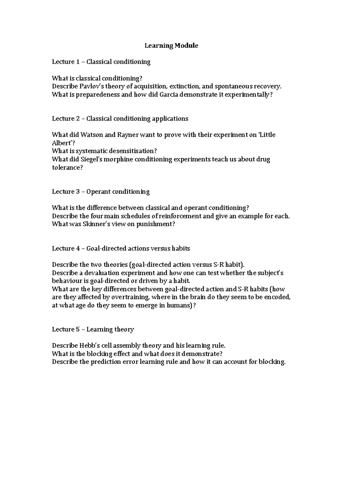 Summary Topics - Learning module-1 - Learning Module Lecture 1 ...