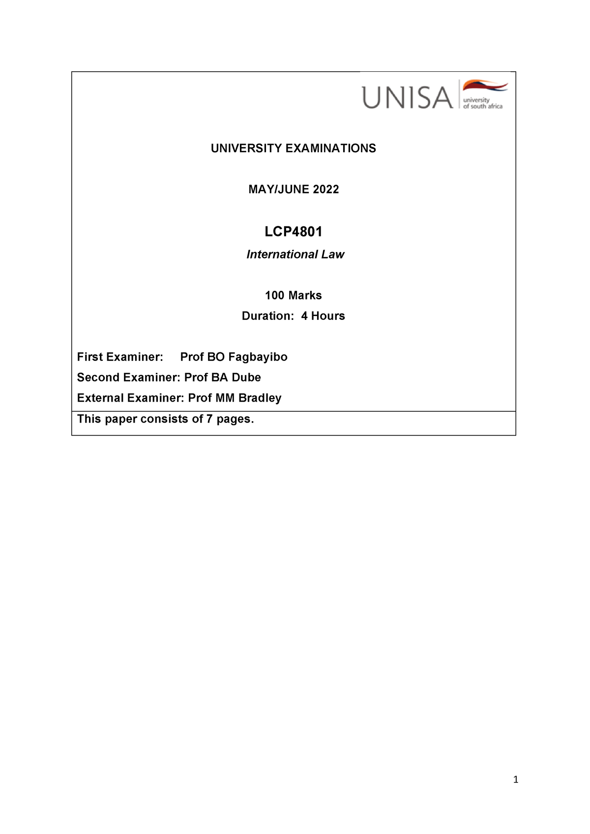 LCP4801 MAY JUNE Examination 2022 Question Paper - UNIVERSITY ...