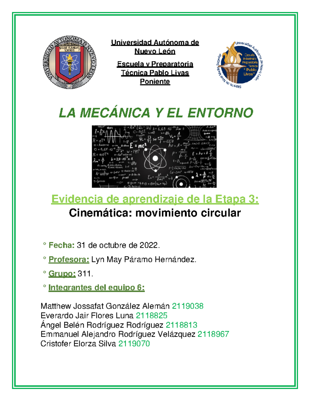 LME-EV E3-Equipo-6 - Evidencia de la etapa 3 - Universidad Autónoma de ...