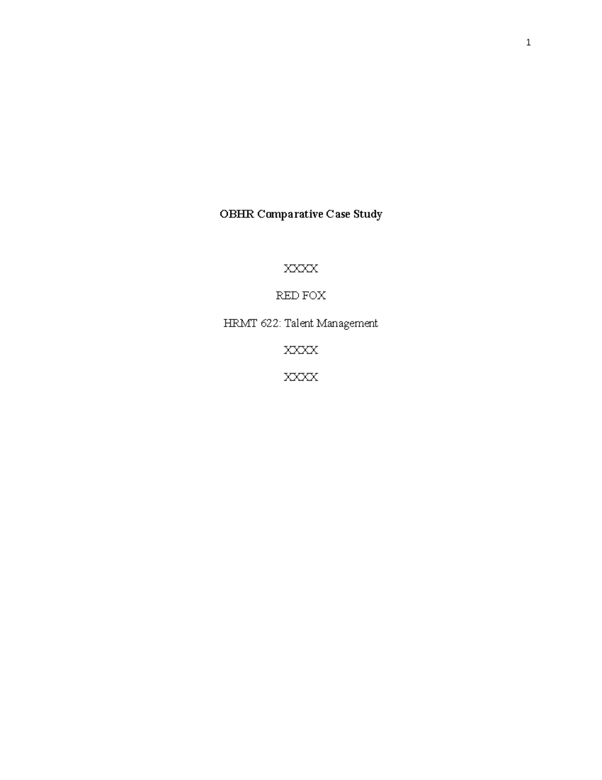 Kodak vs Fujifilm - Copy - OBHR Comparative Case Study XXXX RED FOX ...