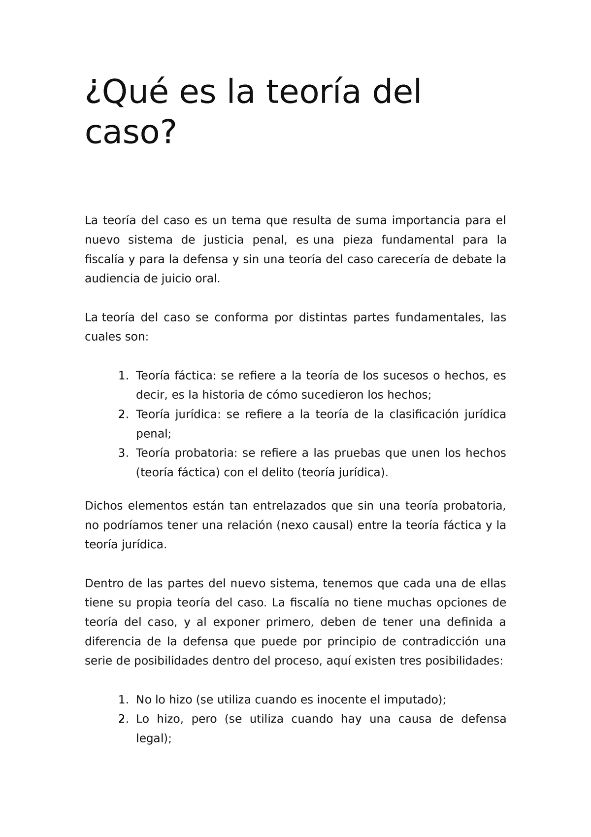 Qué Es La Teoría Del Caso - ¿Qué Es La Teoría Del Caso? La Teoría Del ...