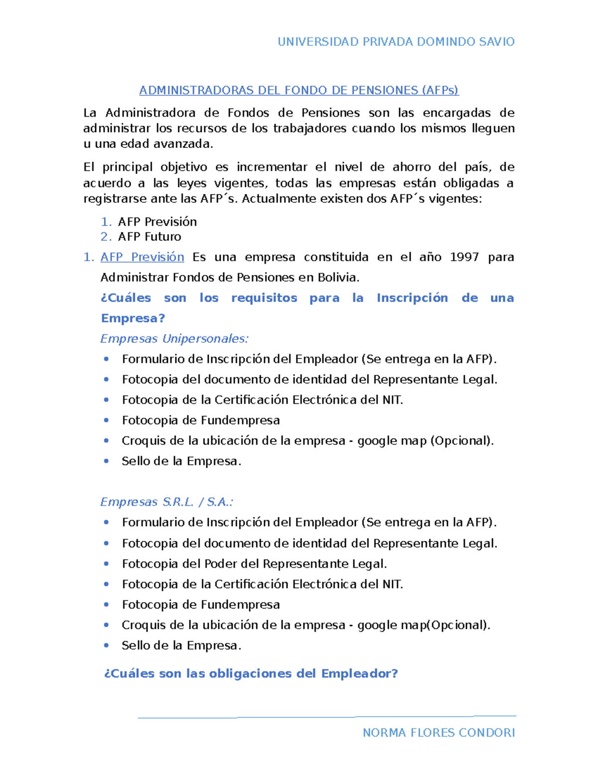 Administradoras DEL Fondo DE Pensiones ADMINISTRADORAS DEL FONDO DE