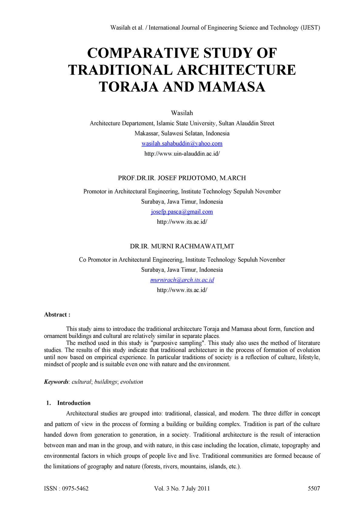 Comparative Study OF Traditional Architecture - BSc. Architecture ...