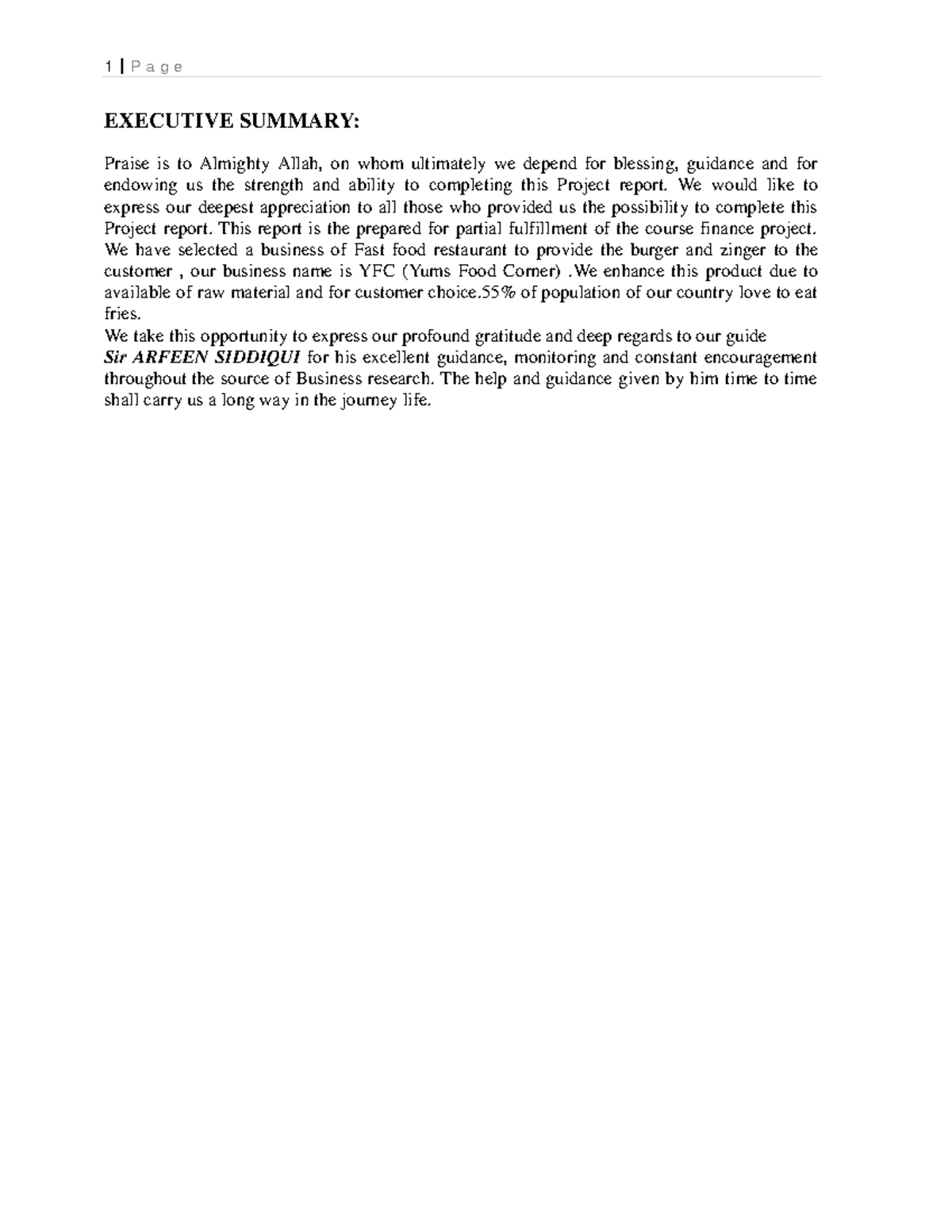 Costing Report -