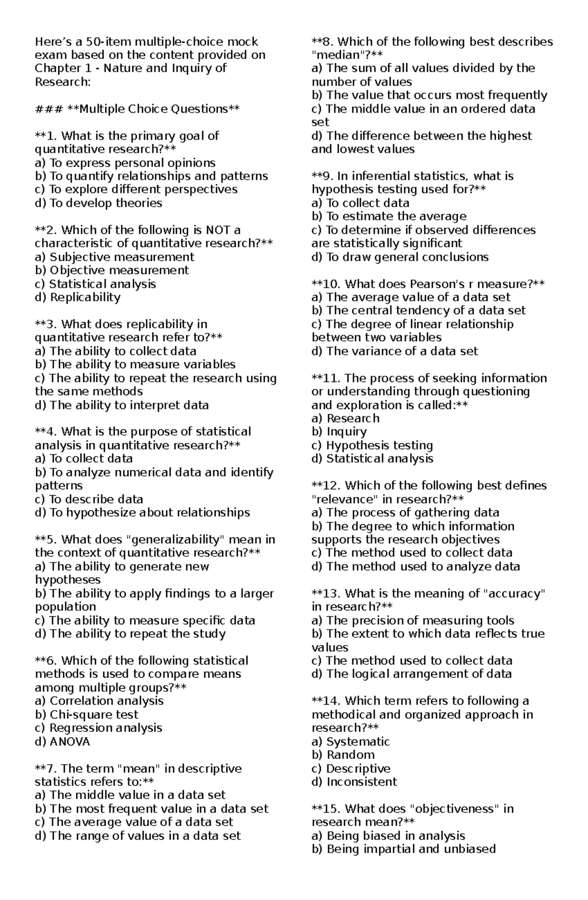 Sample EXAM PR 2 - nothing but informtaive - Here’s a 50-item multiple ...