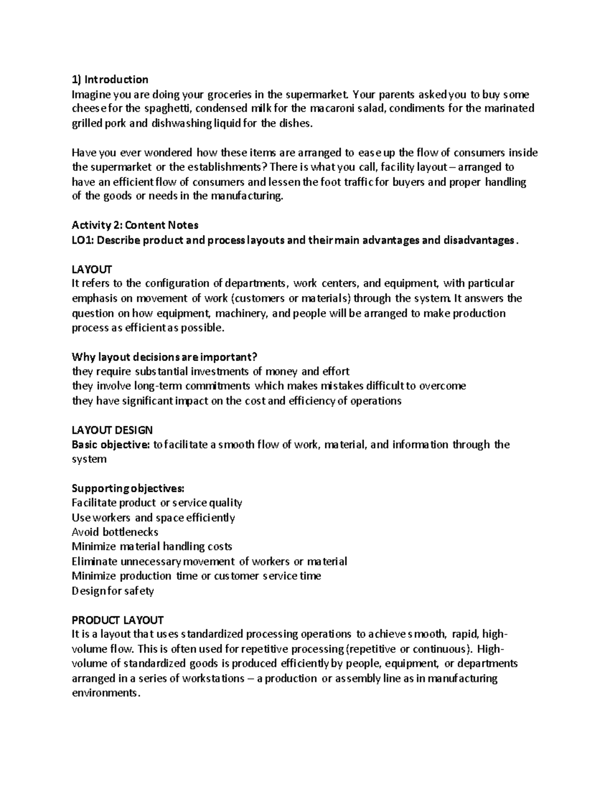 Classification of Layout - Introduction Imagine you are doing your ...