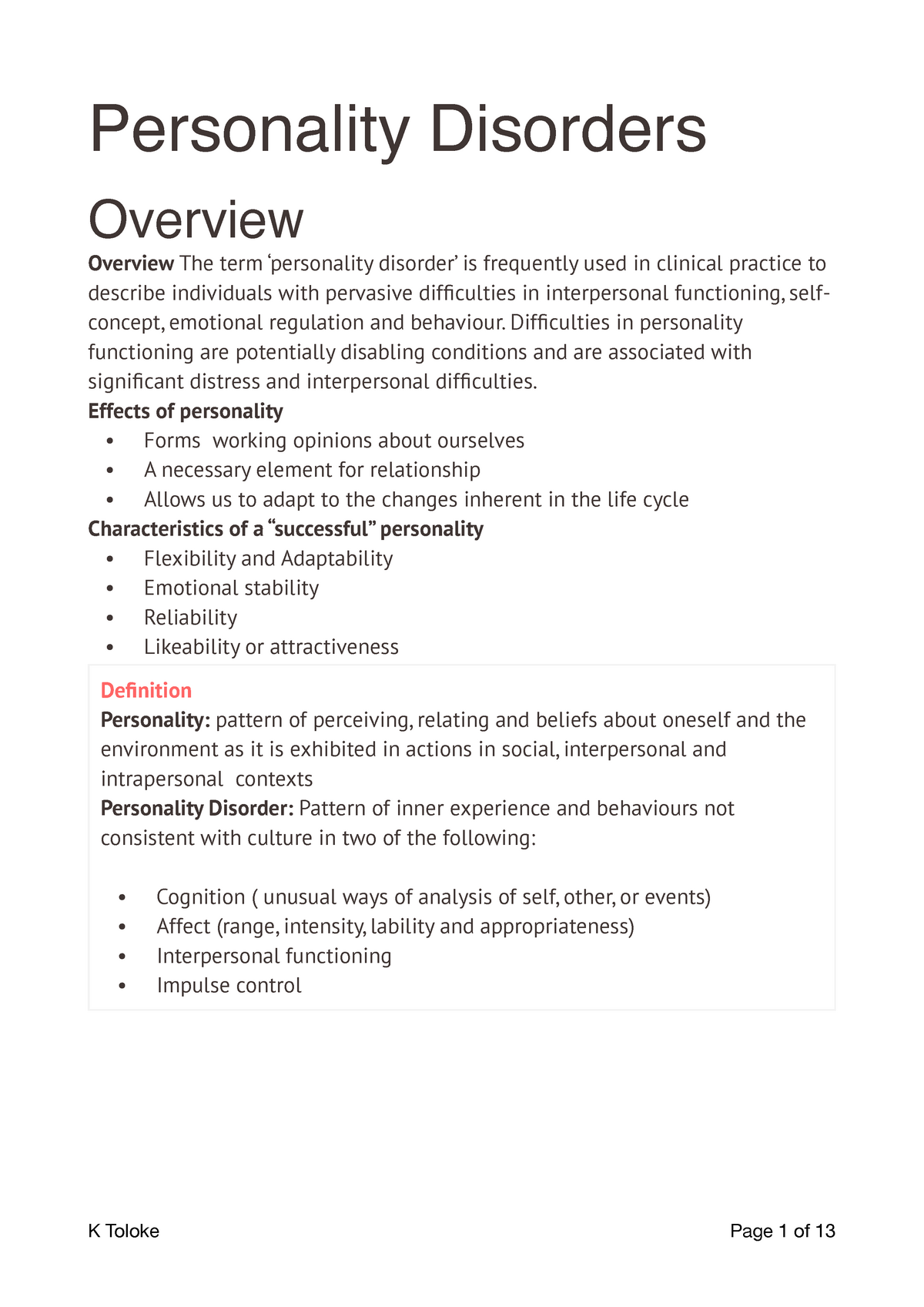 Meaning Of The Term Personality Disorder